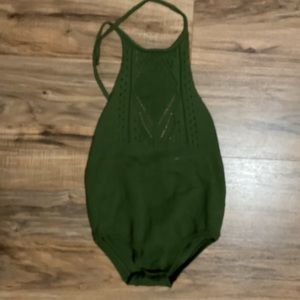 NWT Bailey Blossoms Crochet Halter Bodysuit